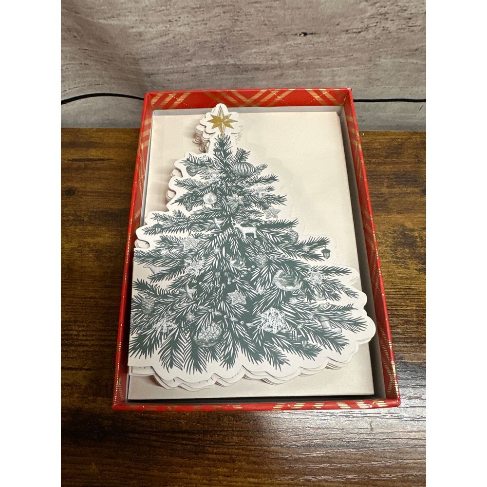 Graphique Vintage Die-Cut Tree Large Classic Holiday Boxed Card‎